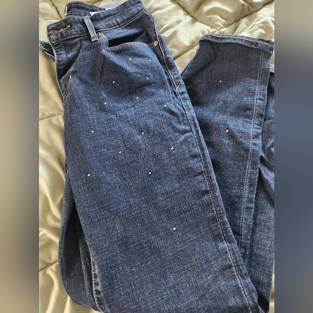 Levi's Blue Skinny Jeans with Stud Details
